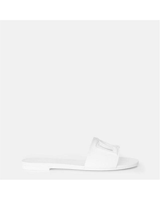 Dolce & Gabbana White Slide Sandals