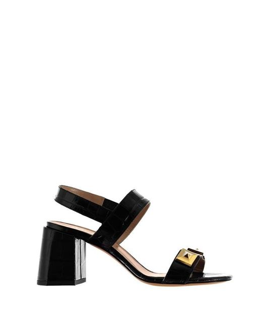 Mulberry Black Loafer Heel Sandals