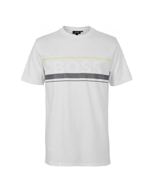 Boss White Hbg Zone Signature Logo T-Shirt for men