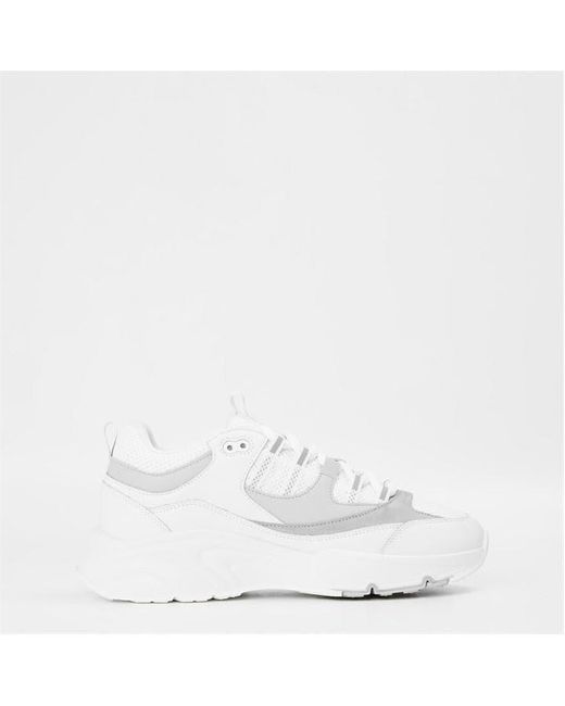 Cleens White Aero Leather Trainers for men