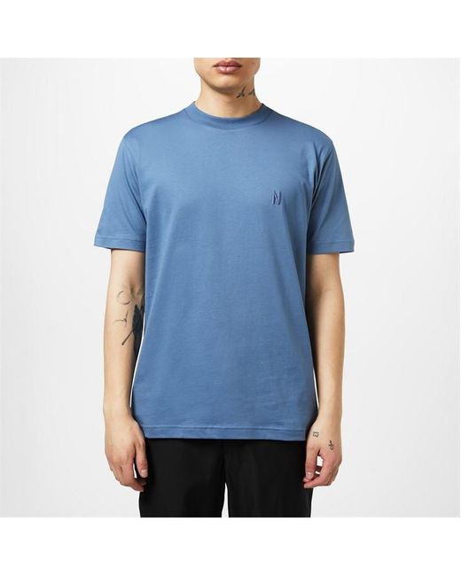 Norse Projects Blue Norse N Logo Tee Sn42 for men