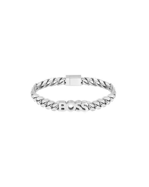 Boss White Kassy Brace Chain Bracelet for men