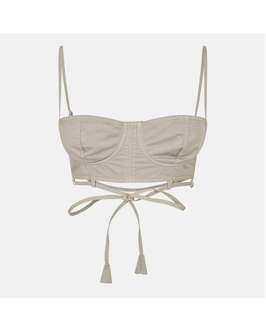 Gucci Natural Twill Top With Tie Detailing