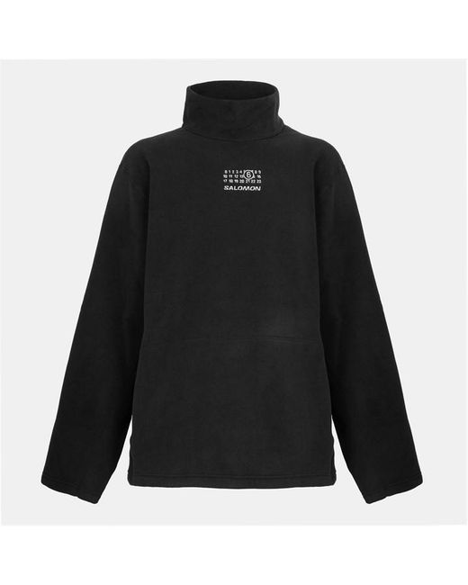 MM6 by Maison Margiela Black X Salomon High Neck Fleece Sweater for men