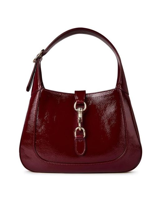Gucci Red Jackie Small Patent Shoulder Bag