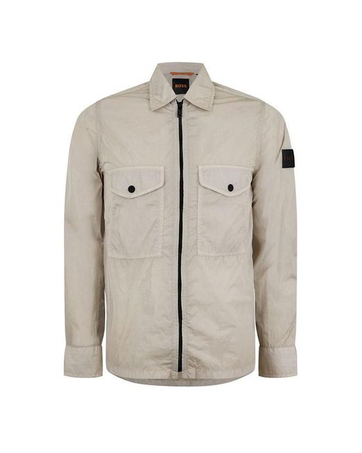 Boss Natural Zip Shacket for men