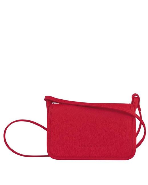 Longchamp Red Le Foulonne Wallet On Chain Bag