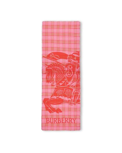 Burberry Red Burb Gauze Scarf Ld63