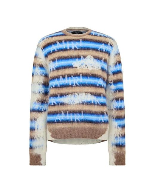 Amiri Blue Wool-blend Logo Sweater for men