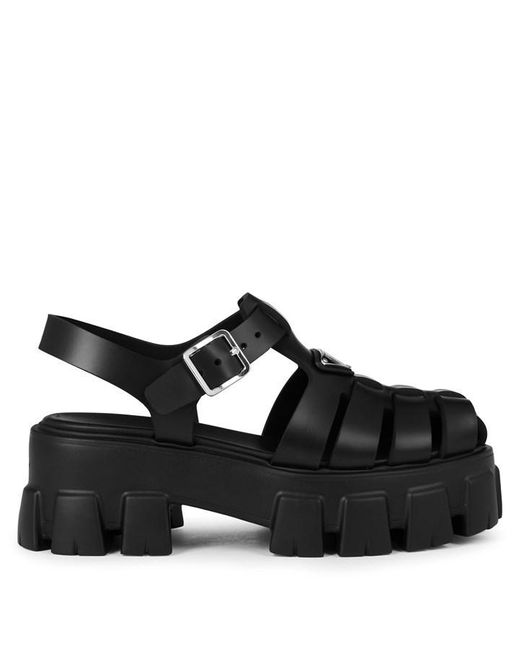 Prada Black Monolith Sandals