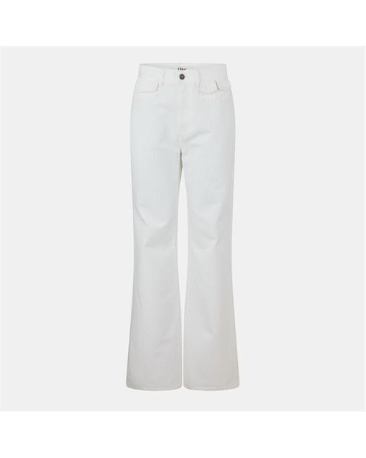 Chloé White Flare Bootcut Jeans
