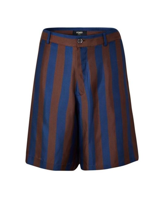 Fendi Blue Silk Short Sn63 for men