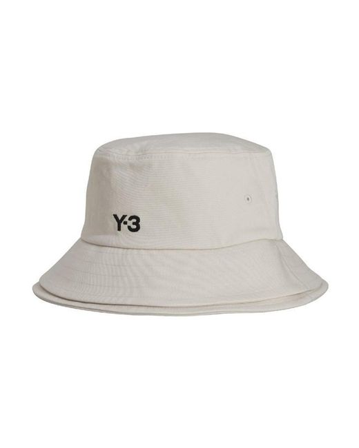 Y-3 Gray Stripes Bucket Hat for men