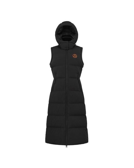 ARCTIC ARMY Black Long A-Line Detachable Hood Reflective Gilet