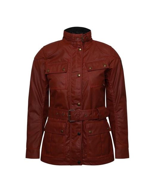 Belstaff Red Trialmaster Motorcycle Wax Jacket