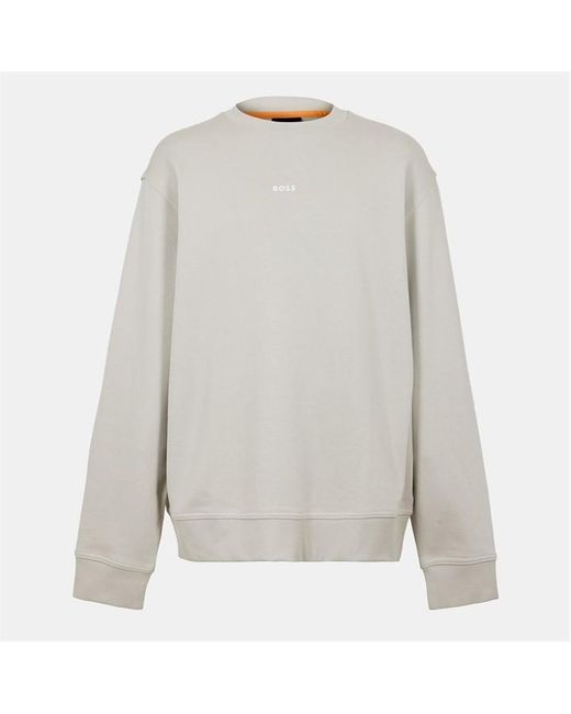 Boss Gray Wesmallcrew Crew Sweatshirt for men
