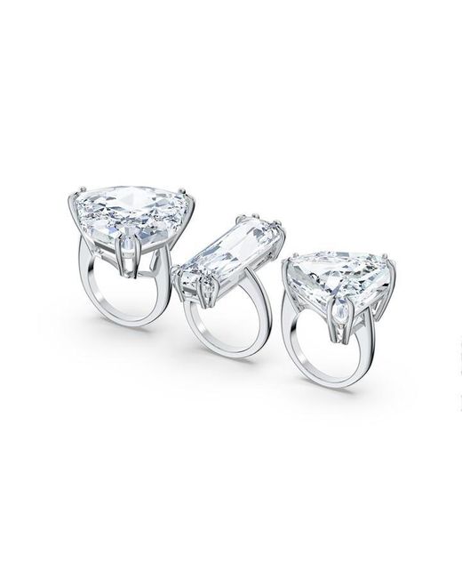 Swarovski Metallic Mesmera Cocktail Ring 3-pack