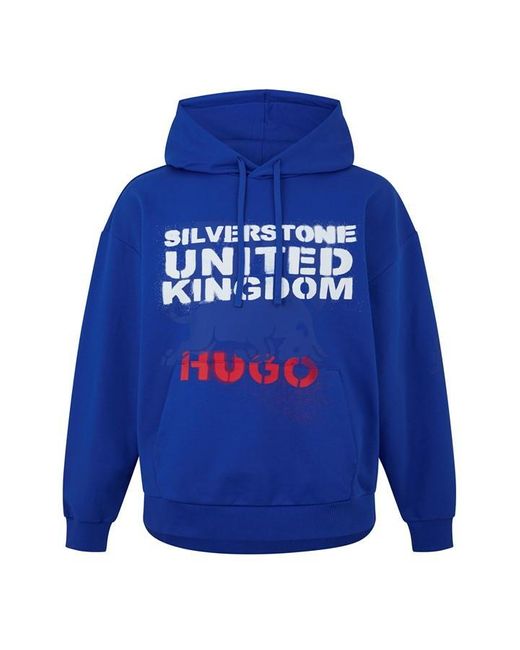 HUGO Blue X Bull Silverstone Print Hoodie for men
