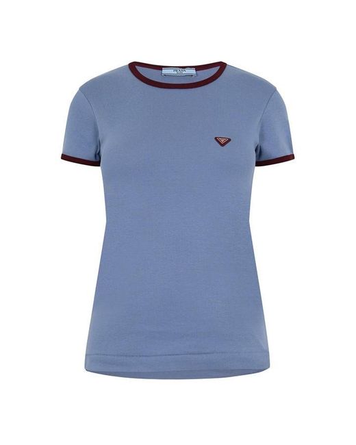 Prada Blue Cotton T-Shirt