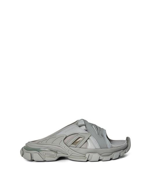 Balenciaga Gray Track Slide Flat Sandals for men