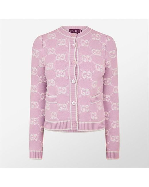 Gucci Pink Gg Cardigan