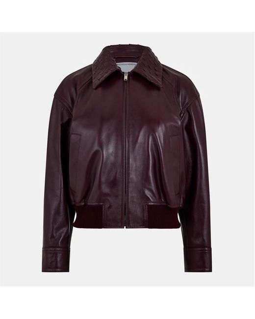 Bottega Veneta Purple Quilted Lightweight Short Puffer Jacket