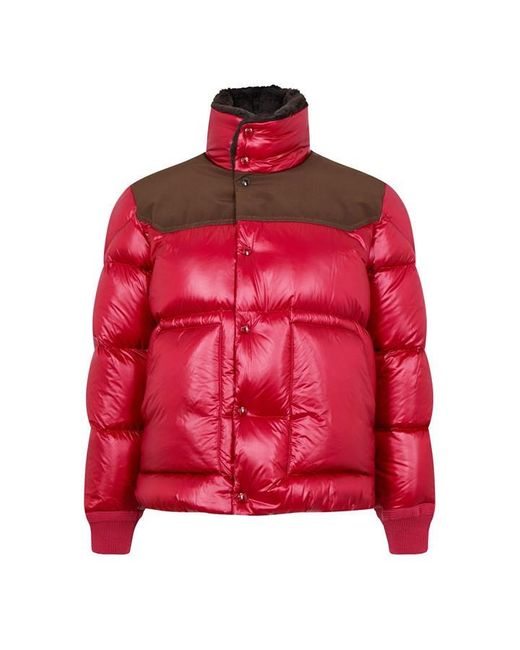 Moncler Red Archivio Vajolet Goose Down Stand Collar Long Sleeve Short Puffer Jacket for men