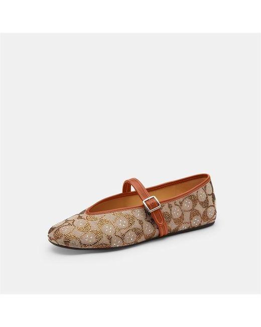 COACH Brown Crystal Signature Mary Jane
