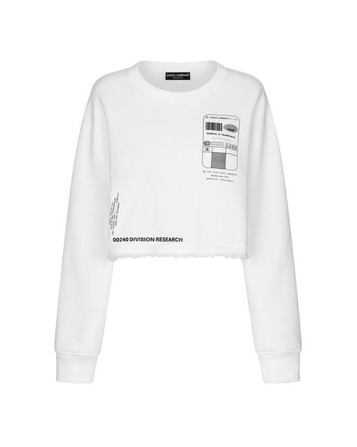 Dolce & Gabbana White Dg Vib3 Long-sleeved Round-neck Sweatshirt