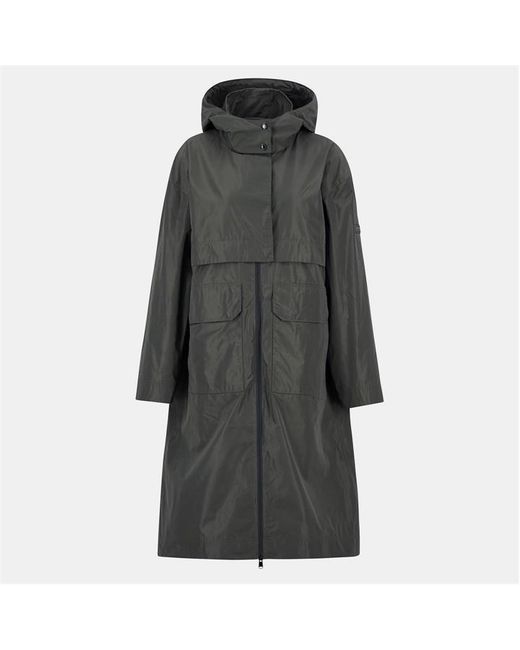 Barbour Gray Roxanna Showerproof Concealed Hood Long Sleeve Rain Anorak