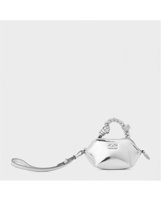 Ganni White Bou Nano Keyring