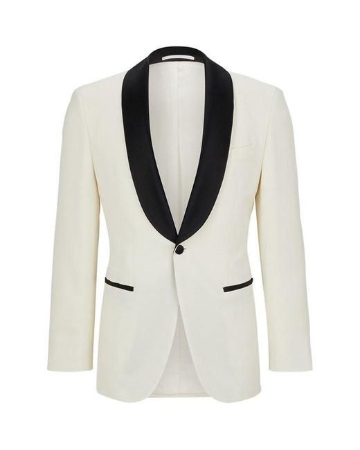 Boss White Harvers Tuxedo Jacket for men