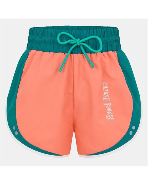 Red Run Orange Colourblock Running Shorts