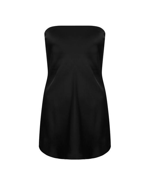 Norma Kamali Black Bias Strapless Mini Dress