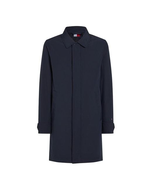 Tommy Hilfiger Blue Packable Water-Resistant Lightweight Trench Coat for men