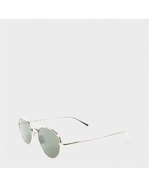 Saint Laurent White Ysl Round Sunglasses