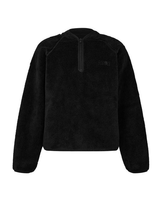 MM6 by Maison Margiela Black Reversible Teddy Fleece Sweatshirt for men