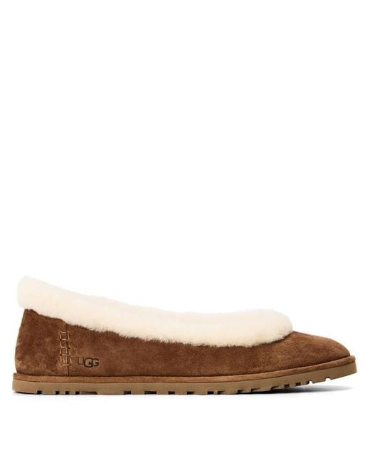 Ugg Brown Zora Ballet Flat Ld64