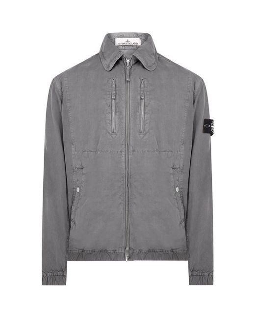 Stone Island Gray Closed Loop Stand Collar Jacket for men