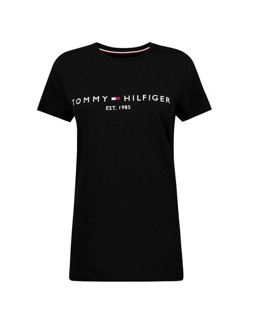 Tommy Hilfiger Black Logo Crew Neck T Shirt for men