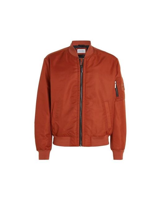 Calvin Klein Brown Sateen Hero Bomber Jacket for men