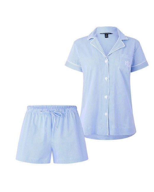 Ralph Lauren Blue Knitted Short Sleeve Pyjama Set
