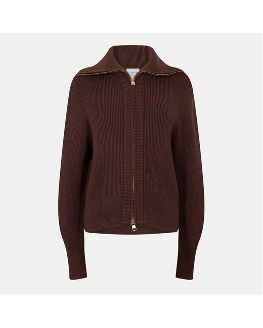 Varley Brown Enrico Soft Lightweight Relaxed Fit Cardigan