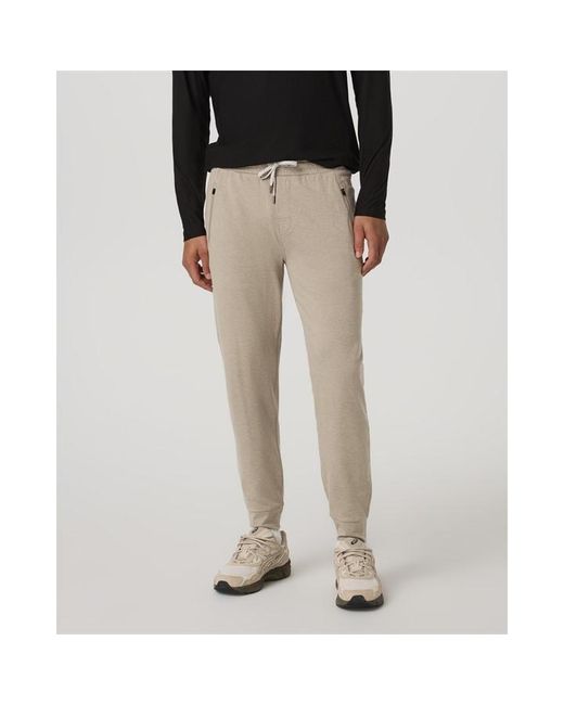 vuori Black Ponto Performance Jogger Fleece Tracksuit Bottom for men