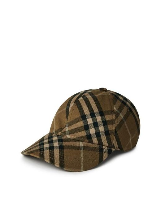 Burberry Green Burb Check Cap for men