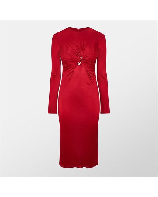 Versace Safety Pin Gathered Fitted Dress