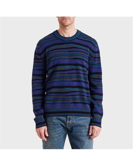 Paul Smith Blue Striped Knit Jumper for men