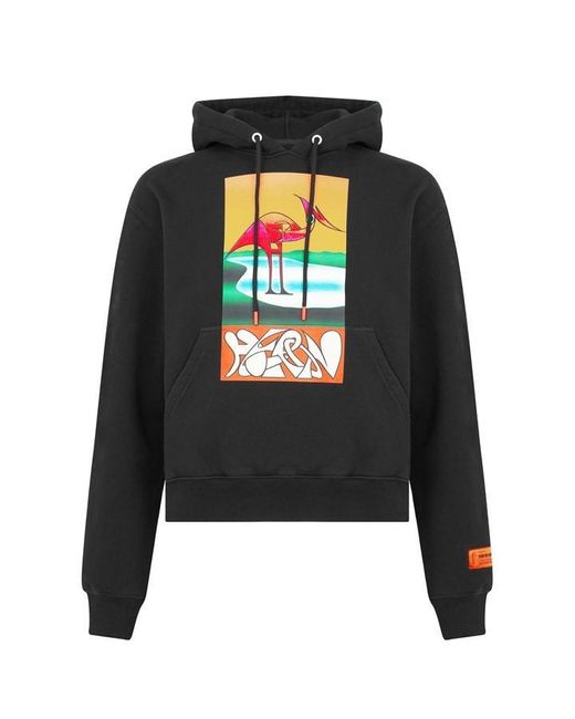 Heron Preston Gray Abstract Hoodie for men