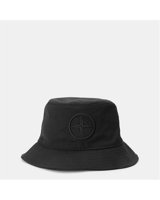 Stone Island Black Compass Bucket Hat for men