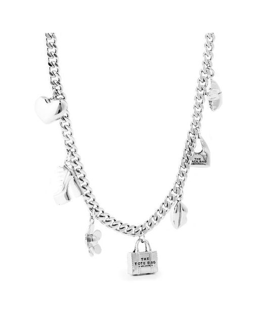 Marc Jacobs Metallic Icon Chrome Chain Necklace